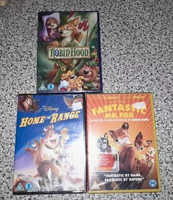 3 X New & Sealed Disney DVD: Robin Hood Home On The Range & Fantastic Mr Fox • £4.99