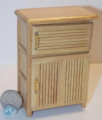 Dollhouse Miniature Ice Box Oak Refrigerator 1:12 Inch Scale D294 Dollys Gallery • $19.99