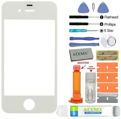 $15.99 • Buy ACENIX® Apple IPhone 4 4s White Outer Front Glass Screen Replacement Repair Kit