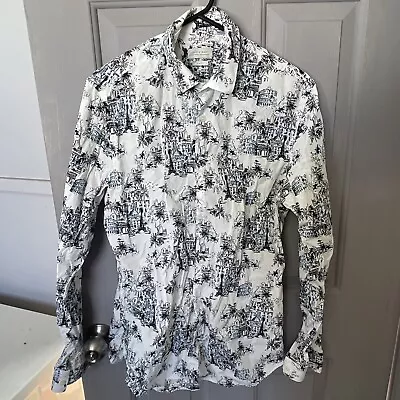 Long Sleeve Shirt Decorative Print Zara Mens Medium • $15