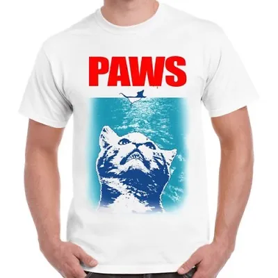 Paws Jaws Parody Cats Kittens Funny Gift Cool Vintage Retro T Shirt 2278 • £6.35