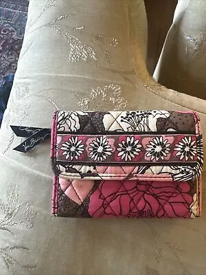 Vera Bradley 5.5  Mocha Rouge Trifold Wallet • $0.99