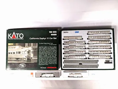 Kato #106-055 N Scale California Zephyr 11 Car Set With Burlington Diesels C8 • $799.99