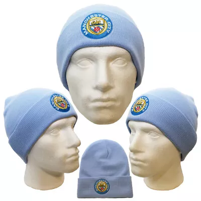£11.99 • Buy Manchester City Sky Blue Knitted Bronx Hat Embroidered Crest Fan Original Gift