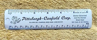 Vintage  Pittsburg-canfield Corp.   6 Inch Metal Advertising Ruler • $5