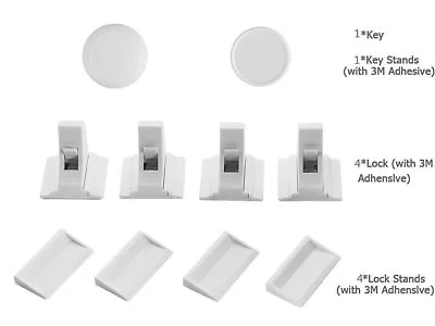 £8.79 • Buy Premium Magnetic Baby/Child Safety Lock Set - 4 Locks + 1 Key - NEW - UK STOCK!
