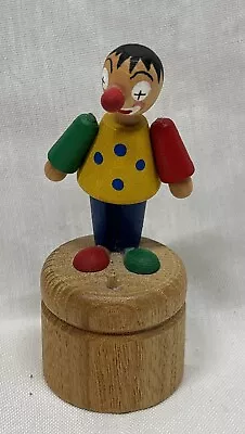 Vintage German Erzgebirge Miniature Clown Toy Push And Fall Wooden • $25.95