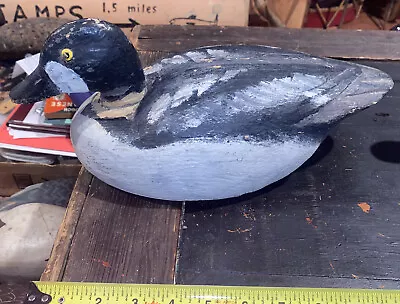 Antique Early Duck Decoy Hand Carved Decoy Tack Eyes Maine • $99