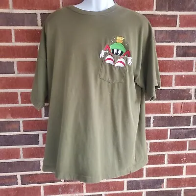 Vintage Marvin Martian Looney Tunes  Green Men's T-Shirt Size XL Free Shipping  • $20