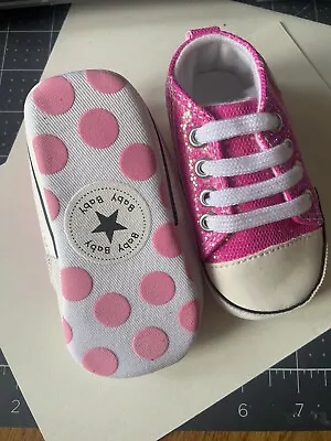 Newborn Toddler Baby Boy Girl Pram Converse Style Canvas Shoes Pre-walkers • £7.99