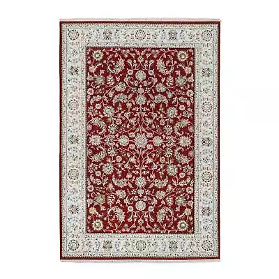 6'x8'10  Cherry Red Nain Flower Design 250 KPSI Wool Hand Knotted Rug R64722 • $1851.30