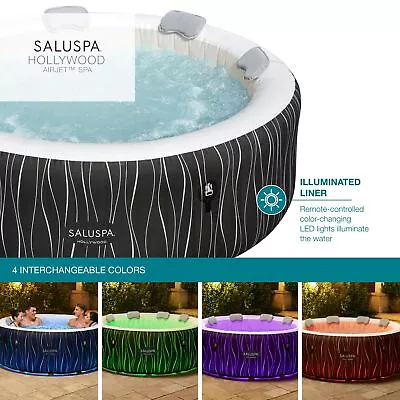 $488.89 • Buy SaluSpa Hollywood AirJet Inflatable HotTub Spa With ColorChanging LED Lights 4-6