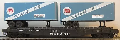 ATHEARN WABASH 50' FLAT CAR W/MAGNETIC TRAILERS RTR KD's CAR # 40613 ITEM # 1406 • $17.99