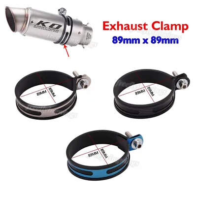 89mm X 89mm Motorcycle Exhaust Pipe Muffler Mounting Clamp Tip Hanger Hang Strap • $14.46