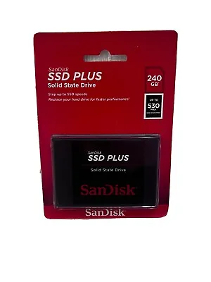 Sandisk SSD Plus 240GB Internal SSD Drive 2.5  SATA 3.0 530MB/s • £37