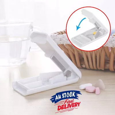 $6.69 • Buy Pill Cutter Box Grinder Tablet Pill Splitter Storage Case Crusher Medicine Box