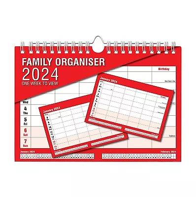 2024 Family Organiser/ Calendar - One Week To View For Home/Office • £7.49