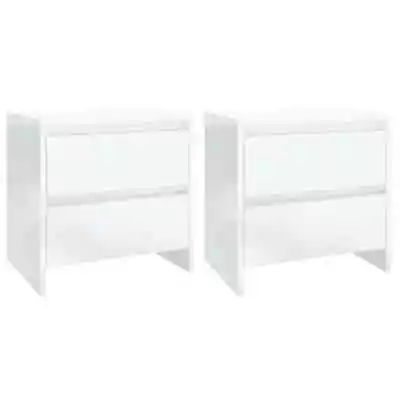 2x Gloss Bedside Tables Wooden Drawers Storage Side Cabinets Nightstand White • $132.58