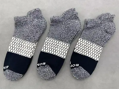 BOMBAS Men's 3 Pairs Tri-Block Honeycomb Ankle Socks Size L Gray Black • $21