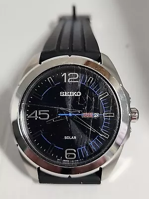 Seiko Solar Silver Men's Watch Model V158-0AK0 (409) Watch Starts And Stops!!! • $15