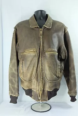 SPORTY'S Pilot Shop Type G-2 Bomber Jacket Size 42L Military Leather USA • $149.99