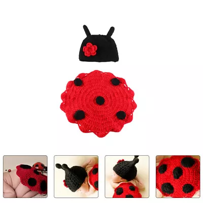  Baby Ladybug Set Infant Knitted Photo Prop Newborn Outfit Props • £8.73