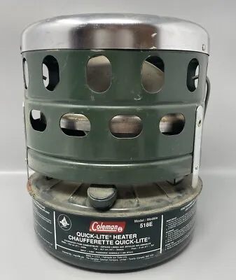 Vintage January 1989 Coleman Quick-Lite 518E Camping Catalytic Heater Green • $51