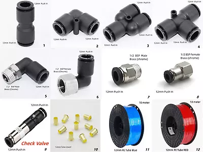$15.95 • Buy Speed Fit Tee BSP Male Female Connector Valve Caravan John Guest 12mm Compatible