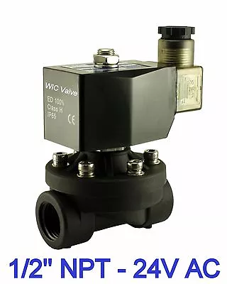 $37.99 • Buy 1/2  Inch PA66 Plastic Zero Differential Electric Solenoid Valve 24V AC