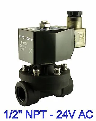 1/2  Inch PA66 Plastic Zero Differential Electric Solenoid Valve 24V AC • $37.99