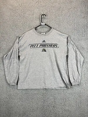 Vintage Pitt Panthers Shirt Mens Large Gray Long Sleeve Adidas Pittsburgh • $19.99