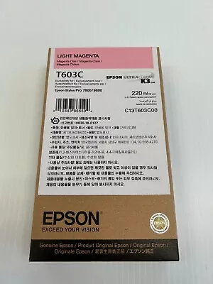 Genuine Epson T603c -  220ml Light Magenta - Ink Stylus Pro 7800 7880 9800 9880 • $79.99