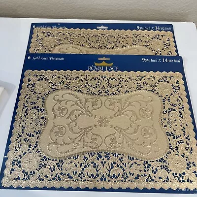 Royal Lace Paper Placemats Gold Lace Vintage • $14.99