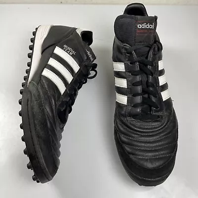 Adidas Mundial Team Turf Soccer Shoes Black White Sneakers Men’s Size 12 • $59.99