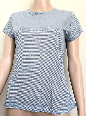 NWT Majestic Paris Cotton Linen Striped Blue/White  Women’s Tee Top Shirt Size:3 • $25