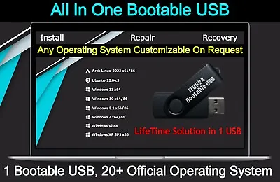 £44.99 • Buy PC Laptop - Windows Linux Ubuntu Recovery Install All In 1 Bootable USB Lifetime