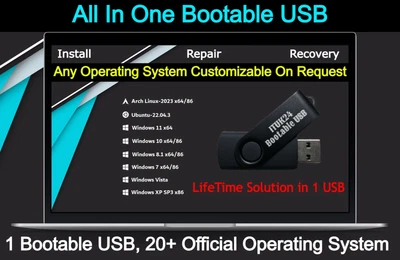 £44.99 • Buy PC Laptop - Windows Linux Ubuntu Recovery Install All In 1 Bootable USB Lifetime