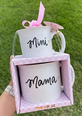 Matching Mama Daughter Girl Mini Pink Heart White Mug Cups Great For Mothers Day • $24.99