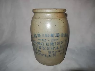 Rare Antique A Brider & Son Butler Pennsylvania Stoneware Crock Blue Decorated • $800