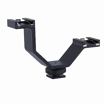 Movo HVA20 Dual Video Bracket For DSLR Camera Hot Shoe Light/Microphone/Flash • $13.95