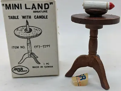 Msr Mini Land: Table With Candle Dollhouse Miniature Vintage #7229. Wooden • $12.25