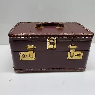 1940s Vintage Warren Train Case/Small Suitcase-Stunning Threading/Leather • $9.99