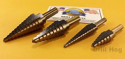 Drill Hog® Step Drill Bit Step Set Drill Bits UNIBIT Moly 4Pc Lifetime Warranty  • $28.49