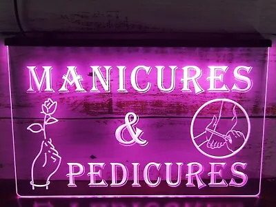 Manicures Pedicures Nails Salon LED Neon Light Sign Beauty Spa Wall Art Décor • $24.95