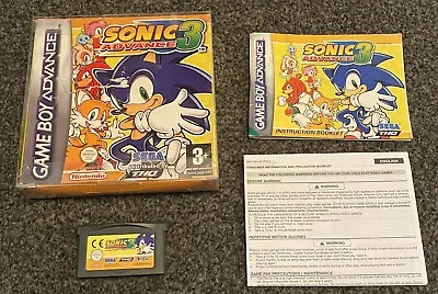 Sonic Advance 3 Nintendo Gameboy Advance Game Boxed GBA Sonic Advance 3 • £18