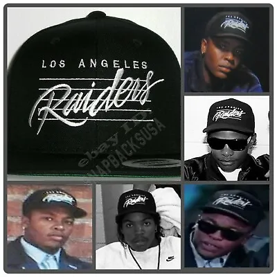LA Los Angeles Raiders Lined Black Snapback Cap Hat NWA EAZY E • $36.99