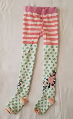 Matilda Jane Full Tights Size 2 Pink Strips Green Polka Dots Floral • $13