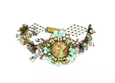 Unique Michal Negrin Handmade Bracelet With Colored Crystals Beautiful. • $134.10