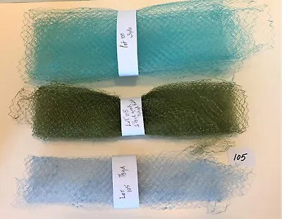 Vintage Millinery Veiling Netting For Fascinator Hats Blue & Green 6 Yds • $24
