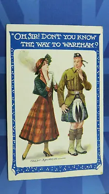 WW1 Fred Spurgin Military Comic Postcard Seaforth Gordon Highlander Kilt WAREHAM • £6.80